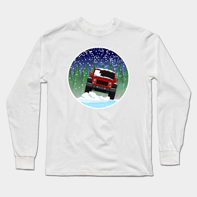 Off Road Snowy Adventure Long Sleeve T-Shirt by HSDESIGNS